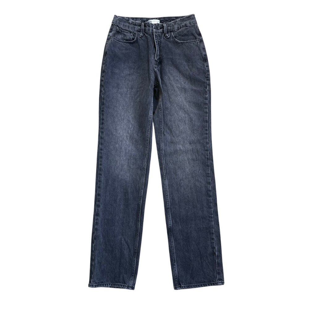 Good American Black Denim Jeans SZ 0/25 | High Waist Straight Leg